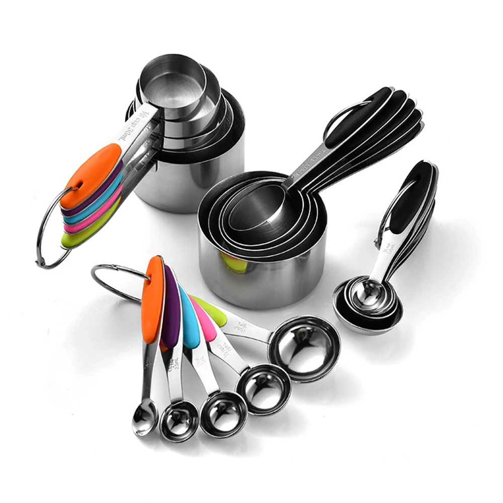 Kitchen Gadgets You Need - 5/10 ชิ้นสแตนเลสวัดถ้วยและช้อนชุดอุปกรณ์ครัวสําหรับเบเกอรี่เค้กทําอาหารทําวัดเครื่องมือห้องครัว