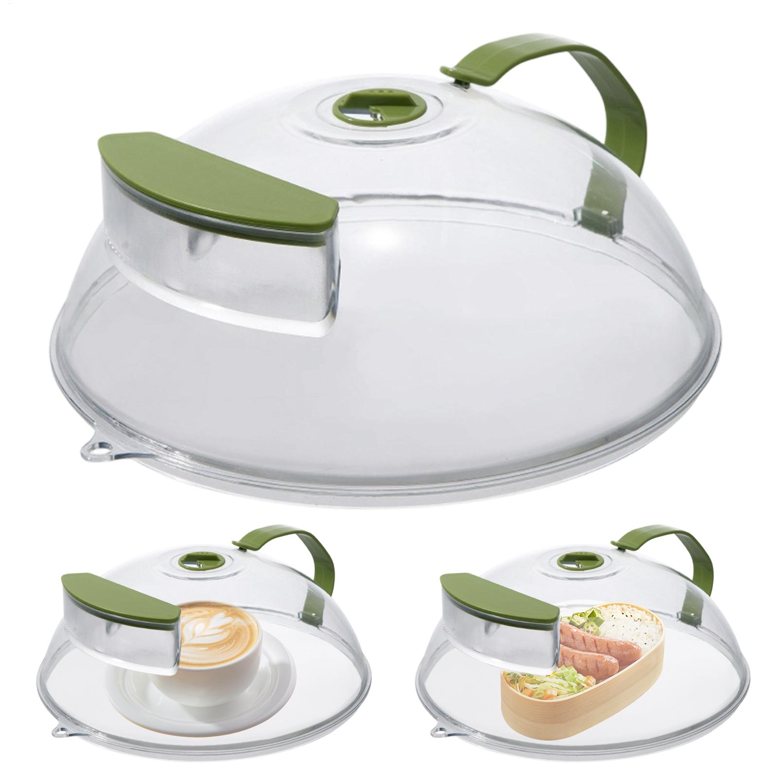Kitchen Gadgets Modern - ฝาครอบไมโครเวฟอเนกประสงค์แบบใส พร้อมที่นึ่งน้ำและด้ามจับตามหลักสรีรศาสตร์ สำหรับจานขนาด 10 นิ้ว อุปกรณ์ครัว