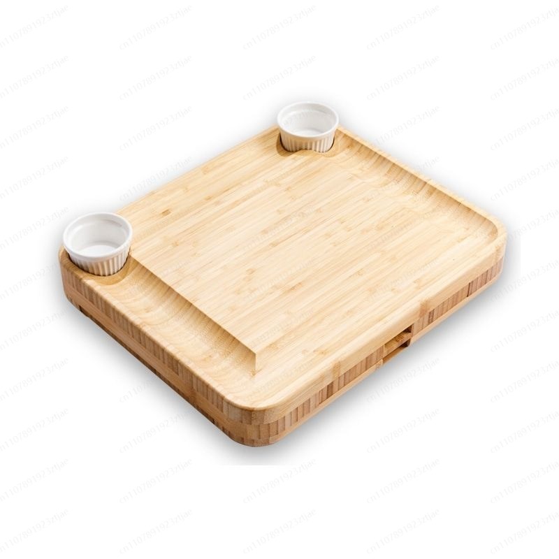 Bamboo Cutting Board - ชุดเขียงไม้ไผ่ 3 ชั้น พร้อมถาดเสิร์ฟสไตล์นอร์ดิก พร้อมมีดสำหรับผลไม้ ขนมปัง