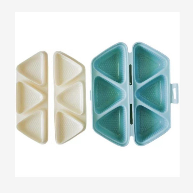 Kitchen Gadgets Japanese - แม่พิมพ์ซูชิรูปสามเหลี่ยม 6 ช่อง สำหรับทำข้าวและผักม้วน ชุดอุปกรณ์ครัวเบนโตะญี่ปุ่น เครื่องกดอาหาร
