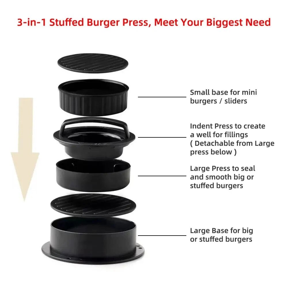 รอบเบอร์เกอร์เบอร์เกอร์กดเนื้อ - Kitchen Gadgets Modern บทวิจารณ์และราคา