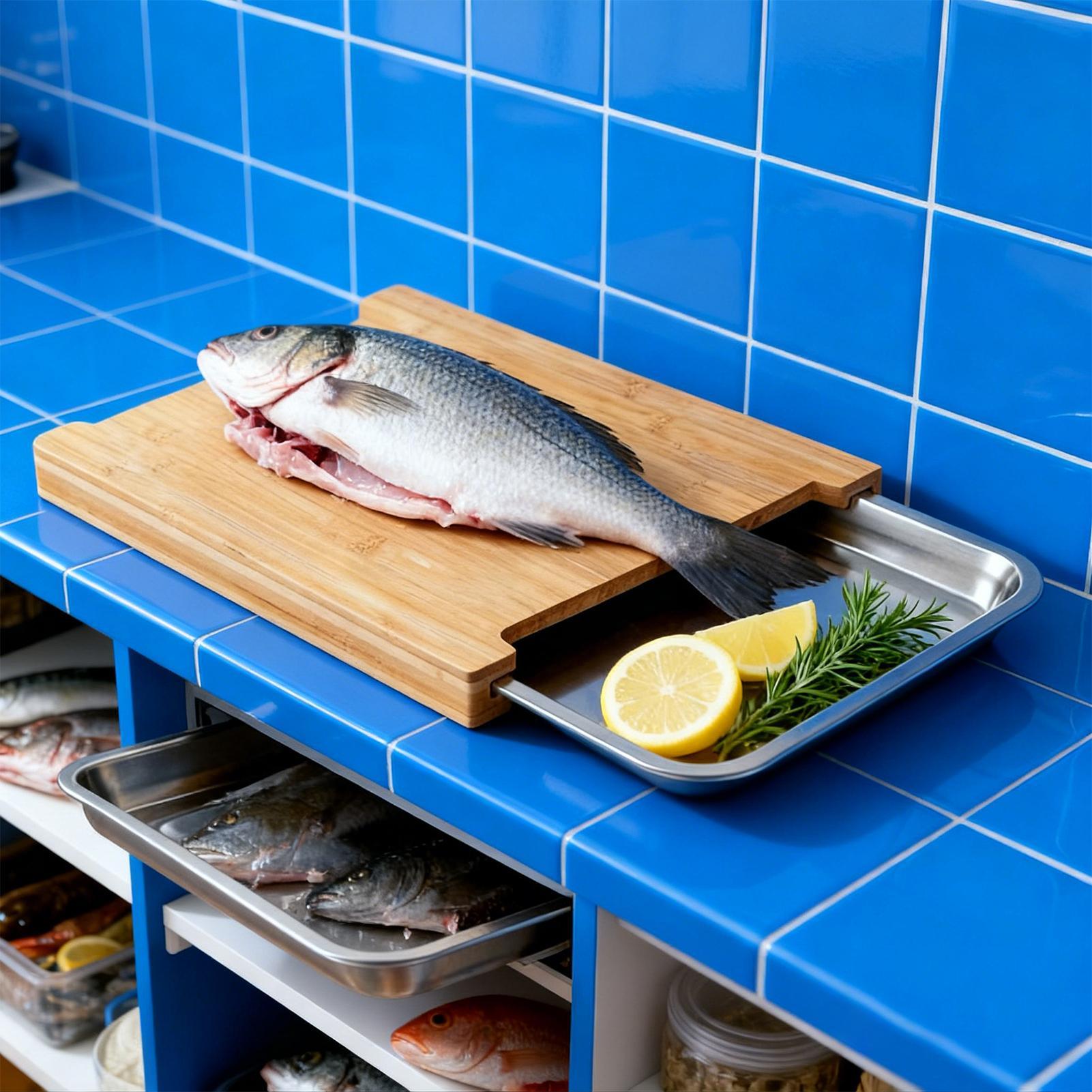เขียงไม้กันลื่นพร้อมถาด เขียงไ - Bamboo Cutting Board บทวิจารณ์และราคา