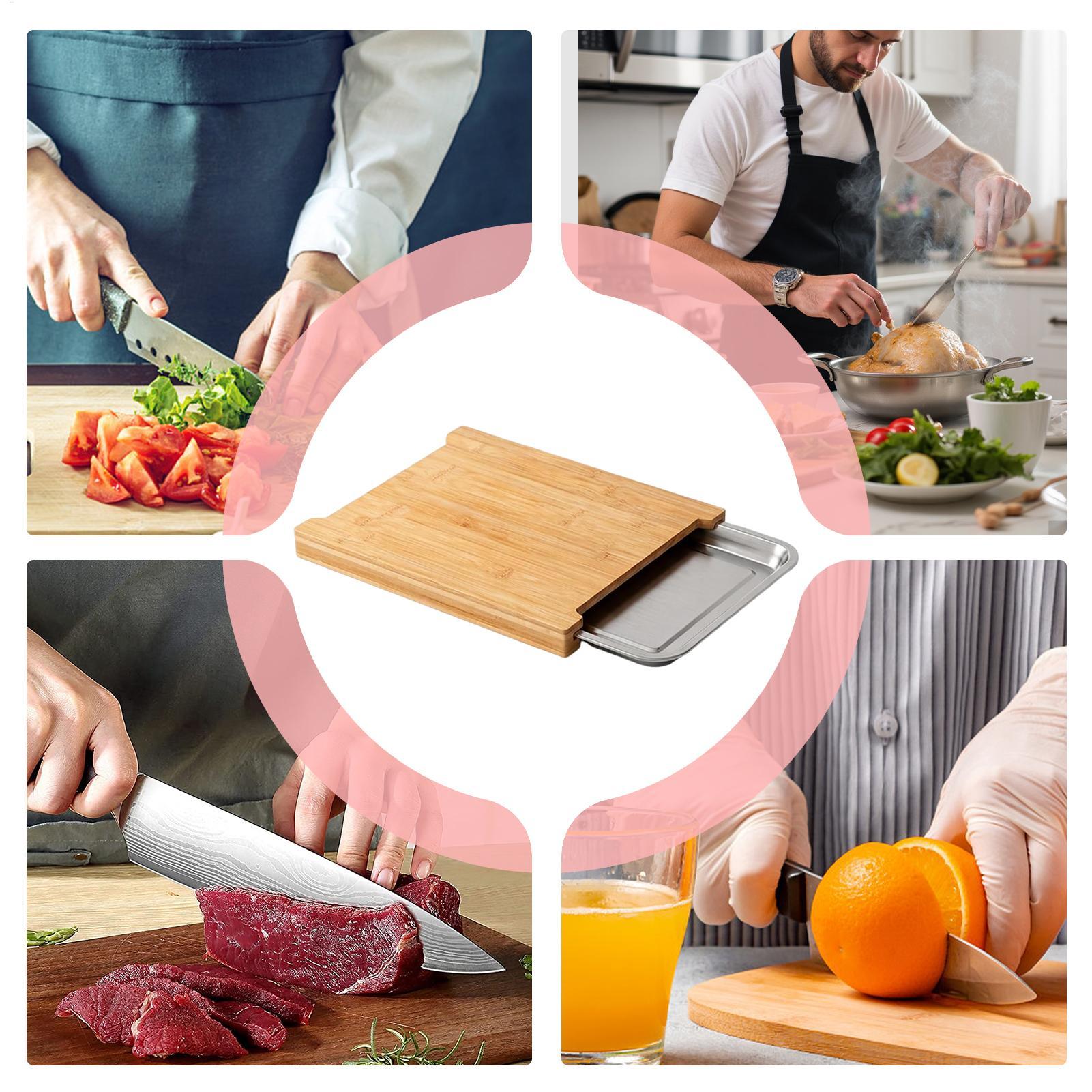 เขียงไม้กันลื่นพร้อมถาด เขียงไ - Bamboo Cutting Board บทวิจารณ์และราคา
