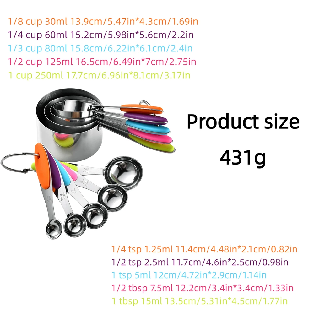 5/10 ชิ้นสแตนเลสวัดถ้วยและช้อน - Kitchen Gadgets You Need บทวิจารณ์และราคา