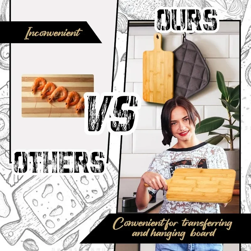เขียงไม้ไผ่พร้อมหูจับ เขียงไม้ - Bamboo Cutting Board บทวิจารณ์และราคา