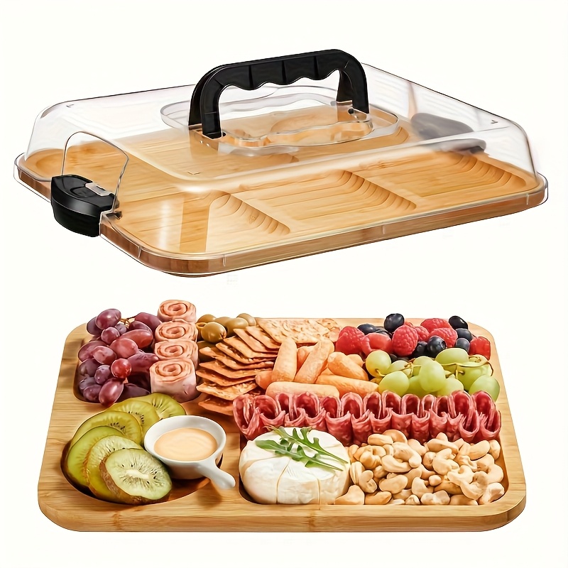 เขียงไม้ไผ่มีฝาปิด แบ่งช่องใส่ - Bamboo Cutting Board บทวิจารณ์และราคา