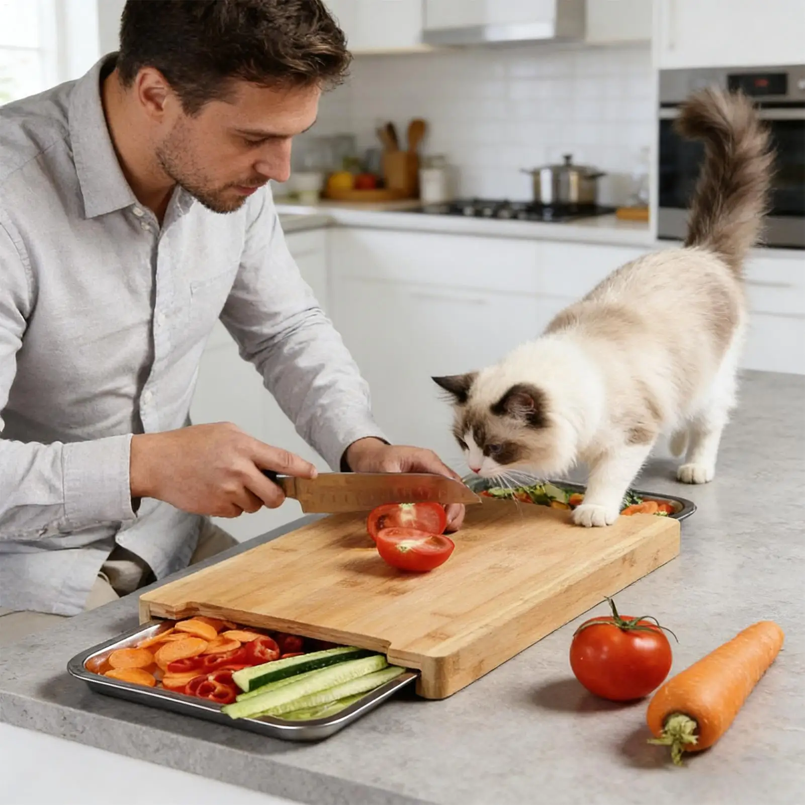 เขียงไม้ไผ่รักษ์โลกสำหรับห้องค - Bamboo Cutting Board บทวิจารณ์และราคา