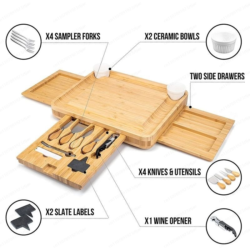 ชุดเขียงไม้ไผ่ 3 ชั้น พร้อมถาด - Bamboo Cutting Board บทวิจารณ์และราคา