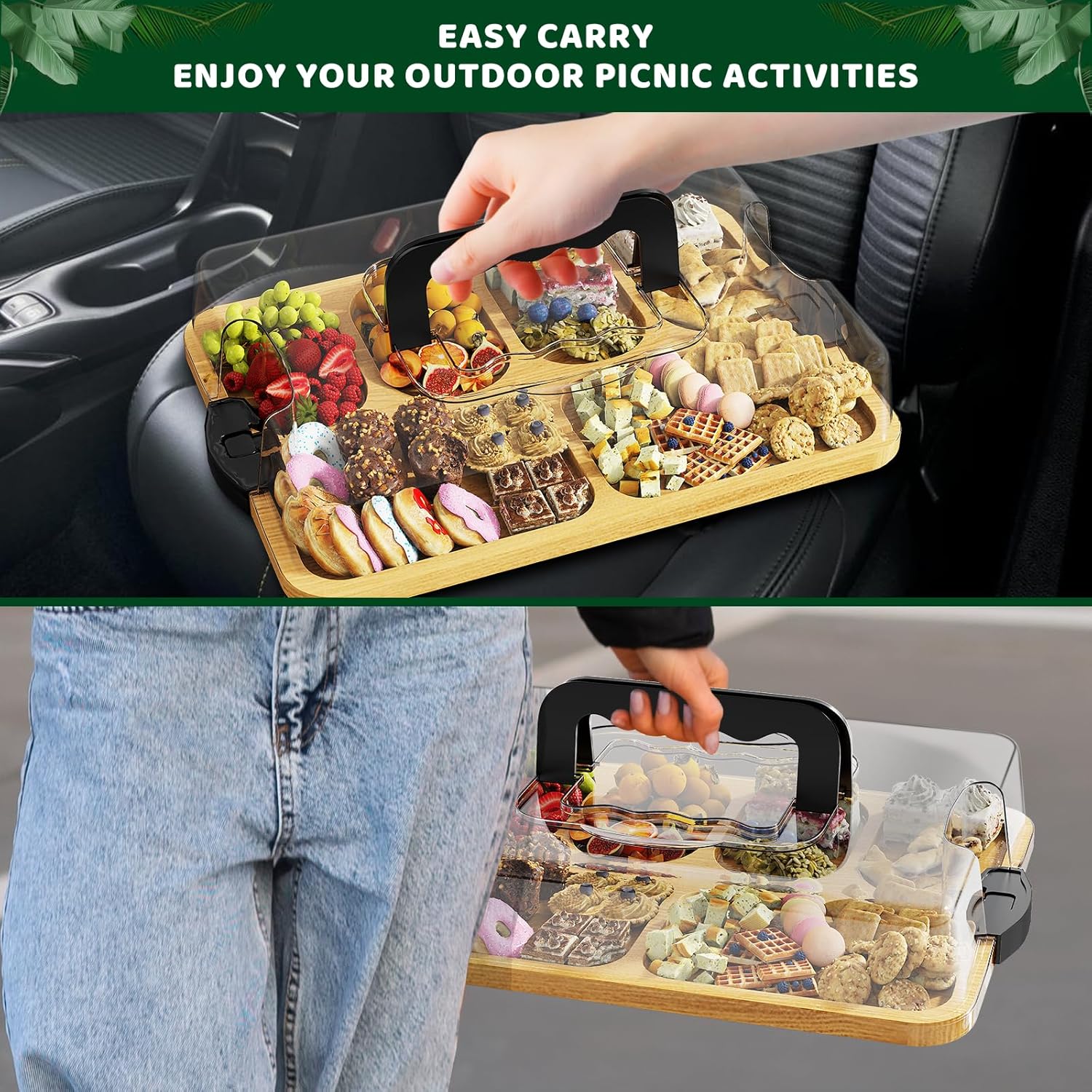 เขียงไม้ไผ่ขนาดใหญ่แบบ 2-in-1  - Bamboo Cutting Board บทวิจารณ์และราคา