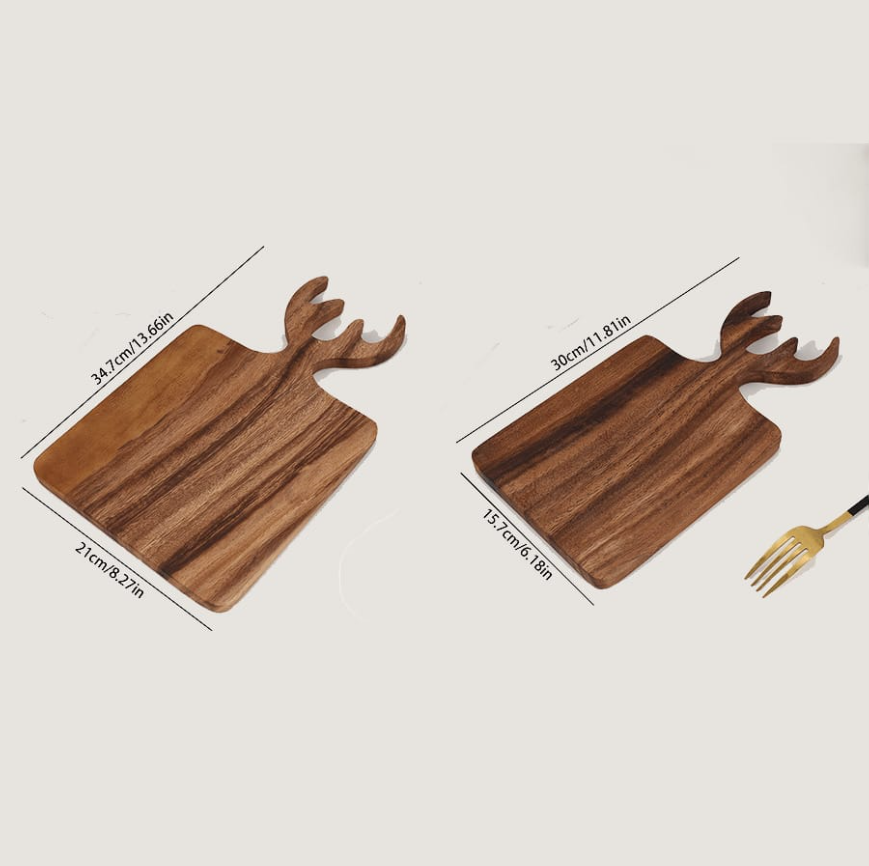 แผ่นไม้สับรูปทรงเขากวางไม้สัก  - Bamboo Cutting Board บทวิจารณ์และราคา
