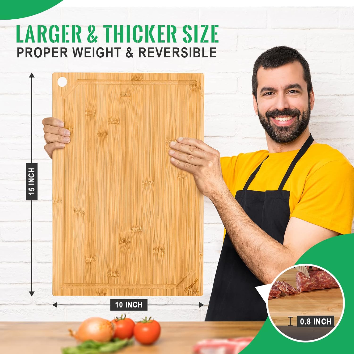 เขียงไม้ไผ่สำหรับห้องครัว แข็ง - Bamboo Cutting Board บทวิจารณ์และราคา